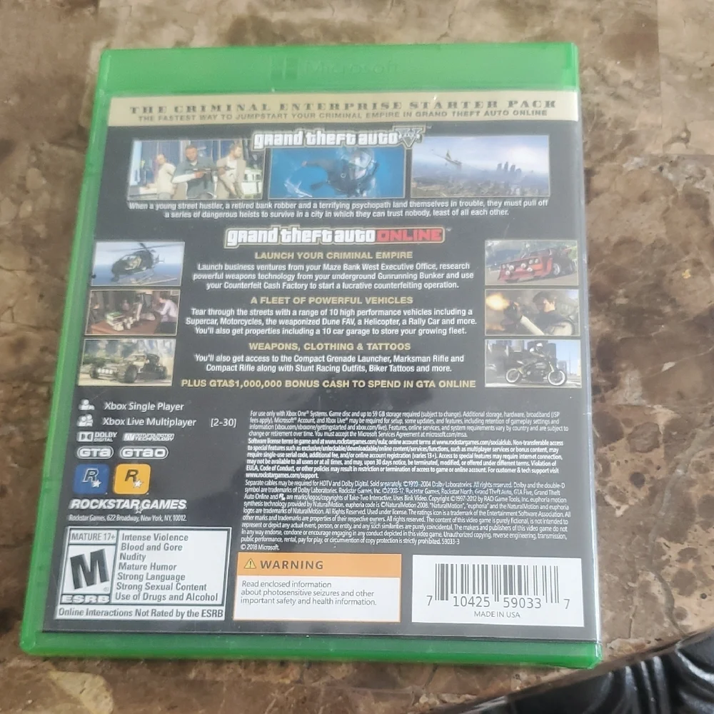 Microsoft Xbox One Grand Theft Auto V (Green, White, Black)